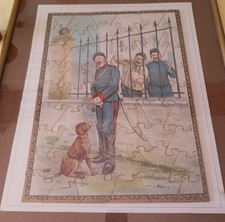 puzzle ancien  militaire 1904 - 1924 fabricant n k scène de vie