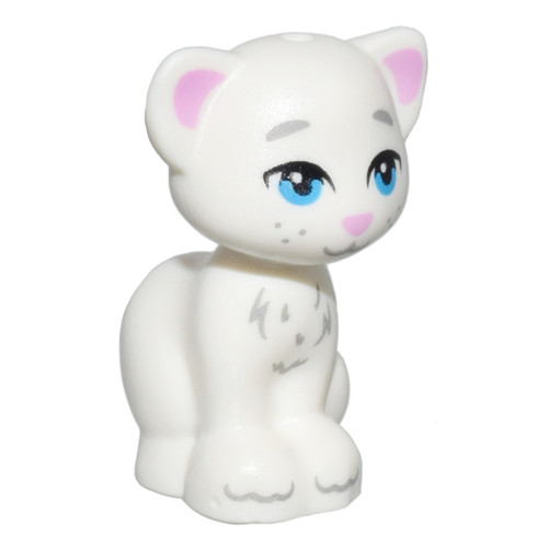 Lego figure white cat - figure, cat,