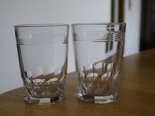 BACCARAT 2 ANCIENS PETITS VERRES LIQUEUR CRISTAL FORME GOBELET CHAUNY  1920