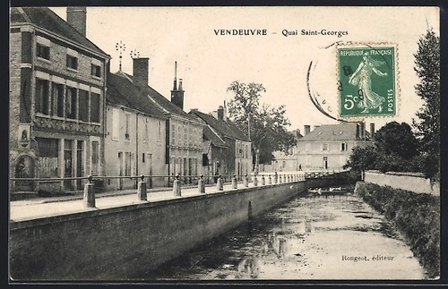 Cpa vendeuvre quai - cpa, vendeuvre,