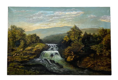 Ancien tableau hst paysage - tableau,