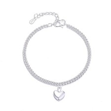 Bracelet argent "Coeur Solitaire" - Envoi de France immédiat