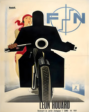 Affiche moto FN Art Déco