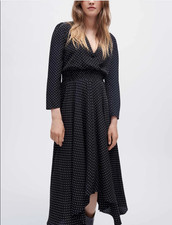 Maje Robe Femme Noire à Pois