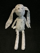 doudou lapin blanc motif chat chien DPAM Du pareil au même Etat neuf