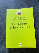 Alain GIGANDET/Pierre-Marie MOREL: lire Epicure et les épicuriens