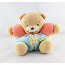 Doudou ours plume bleu vert