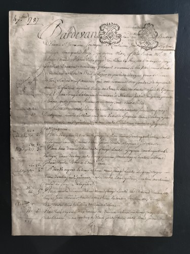 1787 parchemin bail - 1787,,