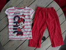 Pyjama 2 pièces manches courtes rouge blanc imprimé Minnie DISNEY taille 6 ans