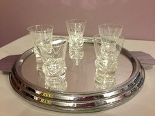 SERIE DE 5 VERRES A VIN CUIT GENRE SORCY CRISTAL SIGNES DAUM 