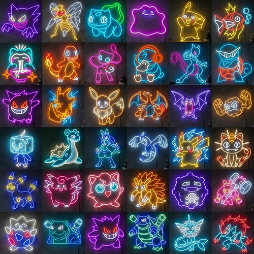 Panneau néon led anime salle - led,