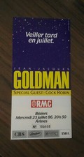 TICKET billet unused place concert JEAN JACQUES GOLDMAN 1986 BEZIERS  COCK ROBIN