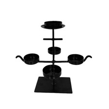  Porte-bougie chauffe-plat : Support pilier en fer forgé pour décoration