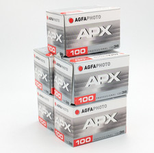 Lot de 5 Pellicules Photo argentique - AGFA photo APX 100 - Noir&Blanc - 10/2026