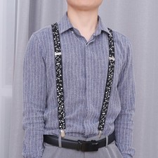  Bretelles à pince pour hommes Bretelles élastiques réglables en forme de Y avec