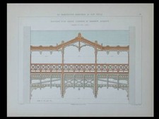 CHATEAU DU PUY, CHARPENTE BOIS - GRAVURE 1880 - ARCHITECTURE