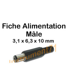 1 Fiche Alimentation Diamétre Interieur 3,1 mm Diamétre Exterieur 6,3 mm  