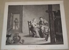 L'AMOUREUX BUVEUR [EAU-FORTE XVIIIème] d'après DAVID TENIERS 