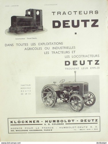 Publicite auto deutz tracteurs - deutz,