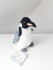 Peluche/Doudou Pingouin Blanc Gris Noir 19cm  - National Geographic Géographique