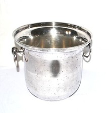 Seau à champagne Rafraichissoir vintage en métal argenté DESIGN