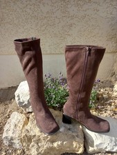 Très jolies bottes souples marron 37 Linéa Bella neuves effet daim