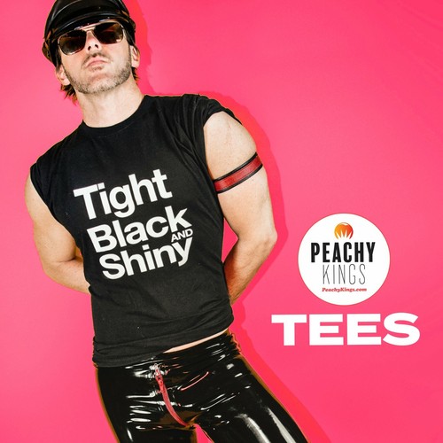 Tight black and shiny - shiny, t-shirt