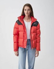Re/Done x ienki ienki red cropped down quilted puffer jacket size S