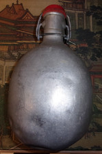 Gourde aluminium ancienne " Le Grand Tètras "- vintage - randonnée - scouts