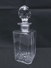 CARAFE à ALCOOL en CRISTAL à Pans Coupé, Bouchon Facetté