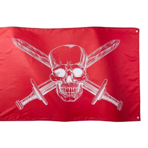 Drapeau pirate rouge 91x52cm - pirate, rouge,