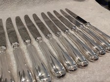 10 couteaux de table métal argenté aux filets SFAM 25,8cm