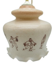 lustre suspension opaline vintage Vianne décor aux Pierrots