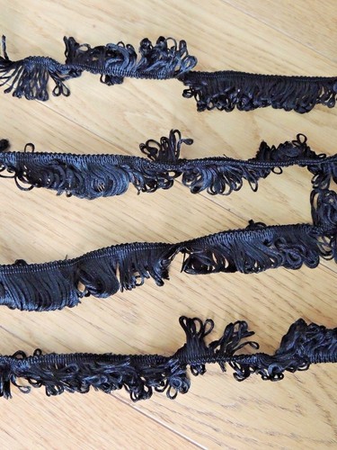 Ancien galon noir franges - franges,