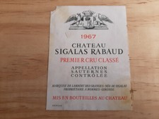 étiquette vin Chateau Sigalas
