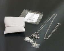 Authentique collier long Christian Dior Bee star heart métallisé #12345