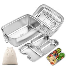 2000ml Boîte à Bento en Acier Inoxydable, Lunch Box Inox avec Compartiment et...