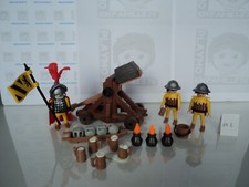 PLAYMOBIL vintage médiéval chevaliers soldats catapulte set 3653 de 1993 #1