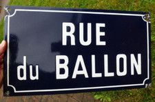 Ancienne plaque émaillée rue - plaque,