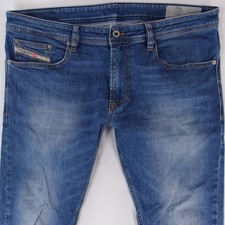 Hommes Diesel THAVAR-XP Ajusté Skinny Élasthanne Bleu Jeans W34 L32