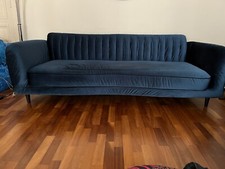 Canapé 3 places bleu La Redoute Intérieurs par Sarah Lavoine avec 2 coussins 