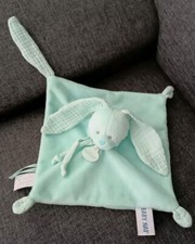 1896?Doudou Plat BABY NAT Lapin DIABOLO MENTHE Bleu Turquoise 