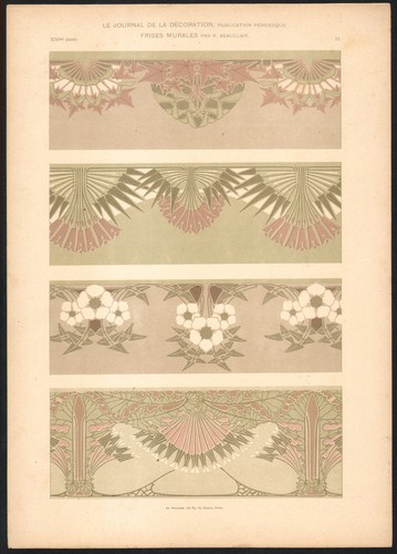 1900 lithographie frises - 1900,