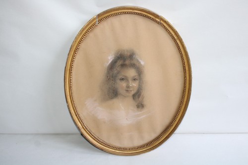Ancien pastel portrait une - pastel,
