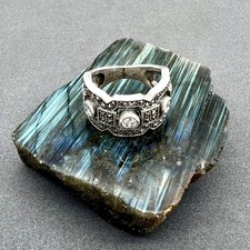 Bague argent art déco serties