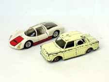 Lot usagé 2 Dinky Toys France Simca 1000 JUNIOR jaune et Porsche Carrera 6