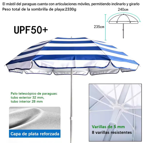 Parasol plage anti upf50 - plage, upf50+