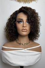 Perruque brésilienne de Vrais cheveux humain 14 pouces T-part 13x1, Densité 180%