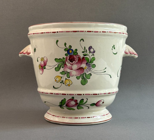 Cache pot faience peint - cache,