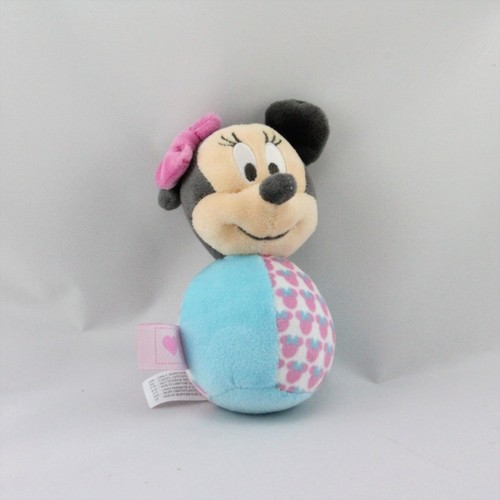 Doudou hochet minnie - rose, bleu